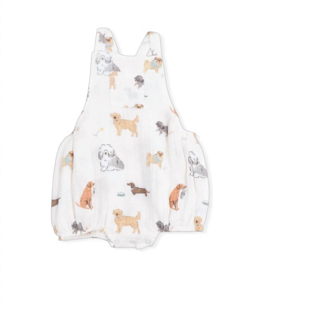 NEW ANGEL DEAR kids awesome dogs muslin sunsuit in white